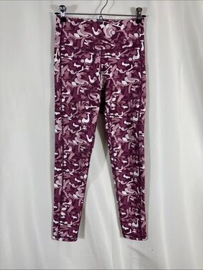 tek gear Burgundy and Pink Print Women's Active Leggings